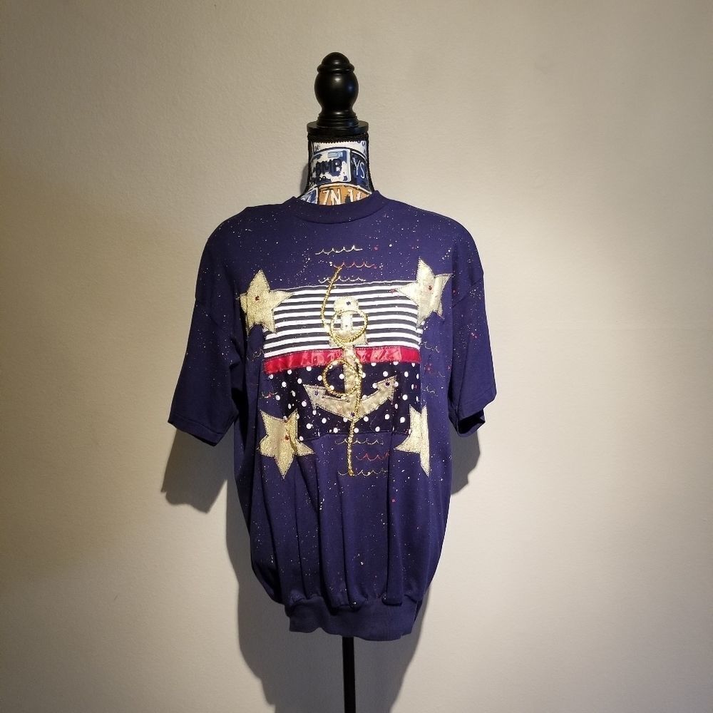VINTAGE TSHIRT SAILING ANCHOR.  Bin b8